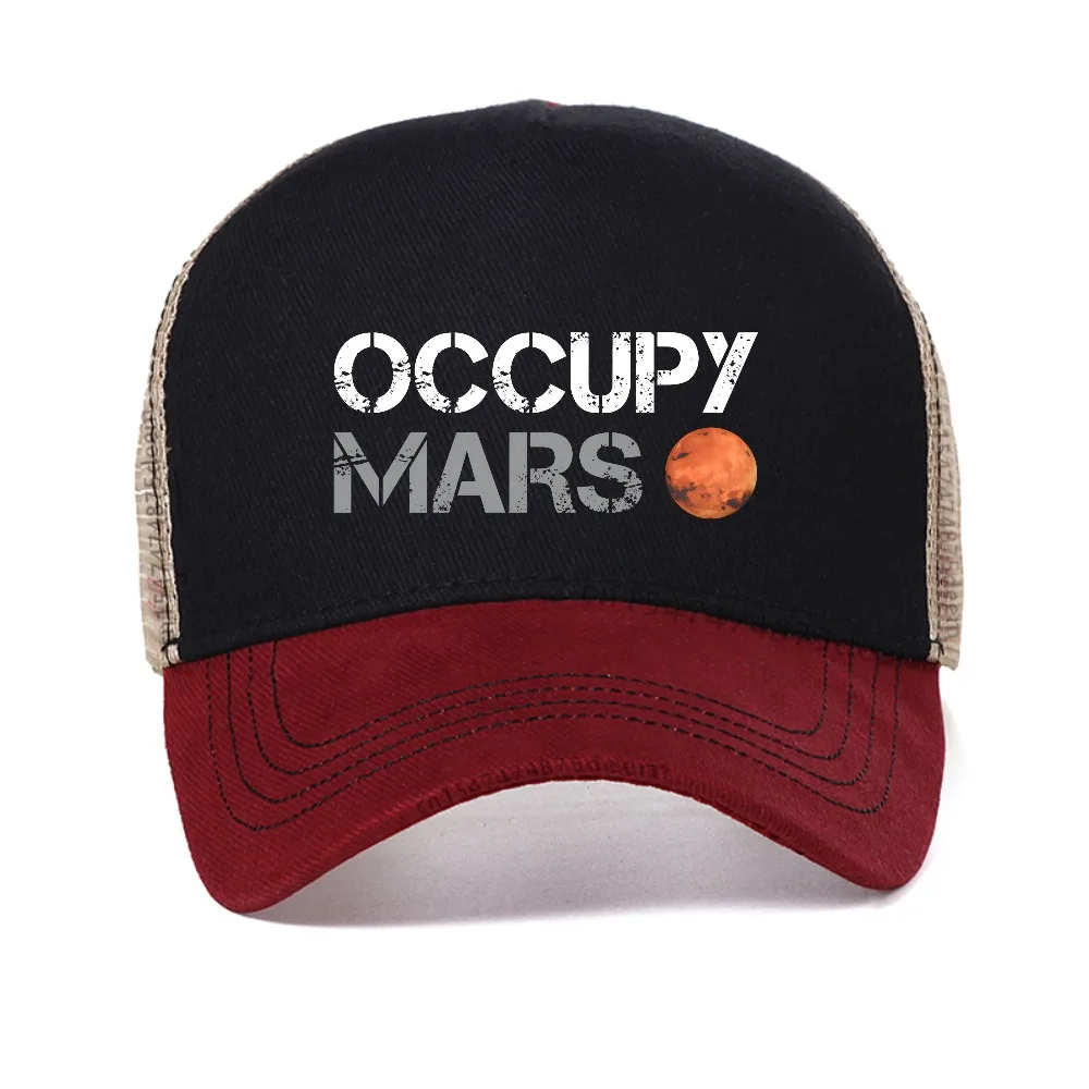Occupy Mars Astronomy Space Science baseball cap Fashion Vintage adjustable Cool Snapback hat Casual Breathable sun hats
