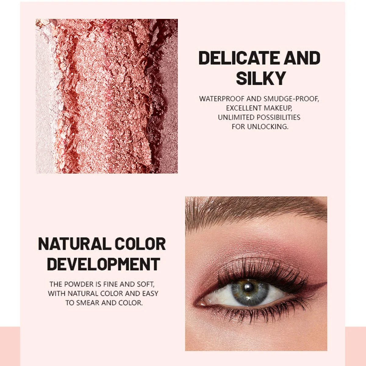 Fard à paupières monochrome à reflets nus - Highlight Shadow Trio, Palette de fards à paupières Cookie, fard à paupières et fard à joues