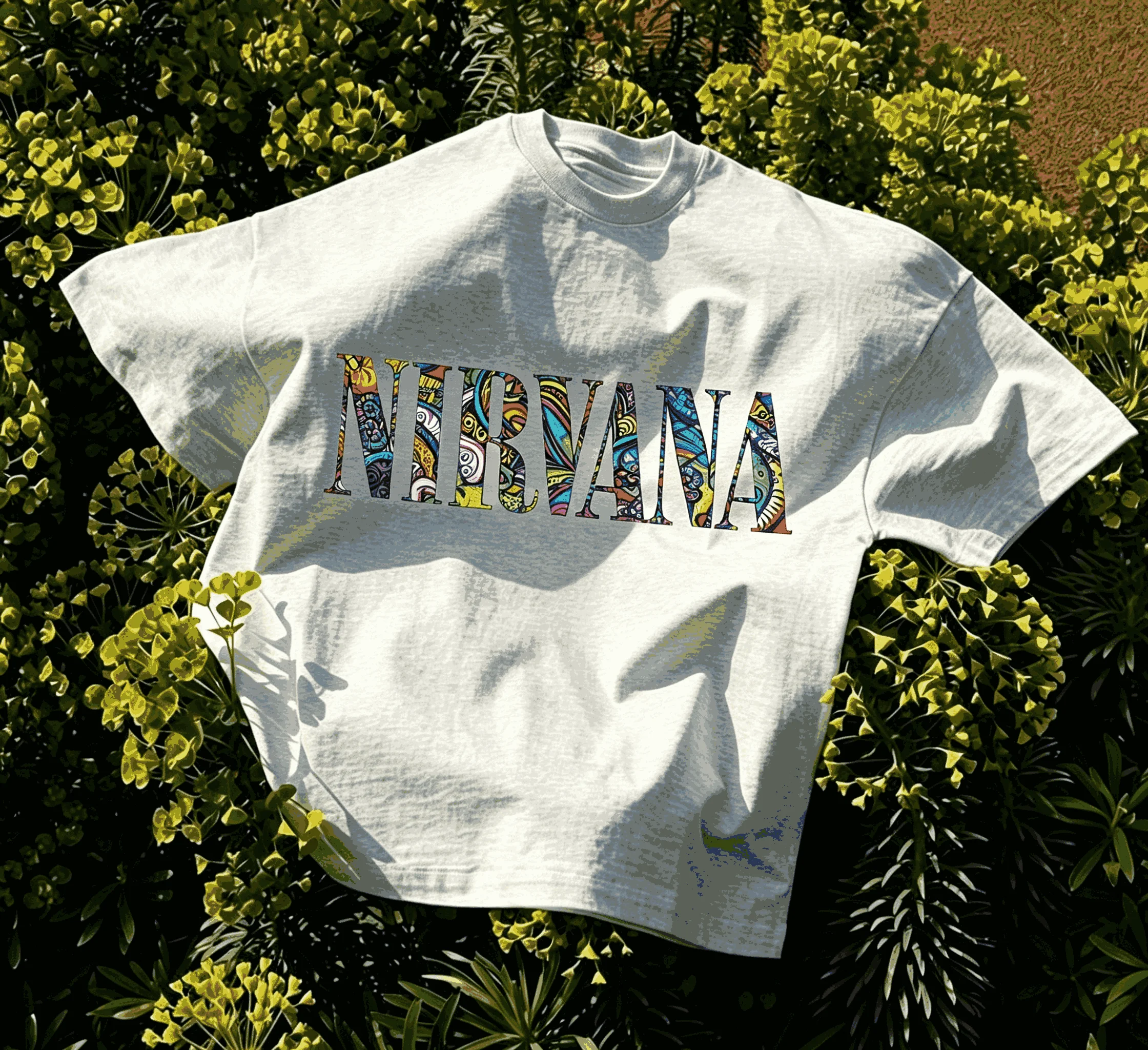 Nirvana Streetwear Trendy Cotton Oversized Unisex T-shirt Graphic Print T-Shirt Women Men Short Sleeves high quality Comfortable