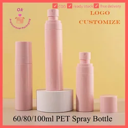 10/20/50/pcs 60ml 80ml 100ml Plastic Spray Bottle Mist Atomiser Sprayer Opaque Pink Perfume Refillable Bottle Container SZ3301