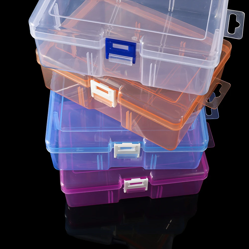 1pcs Plastic Rectangular Transparent Box For Jewelry Hardware Accessories Small Items for DIY Jewelry Beads Crafts Container Box