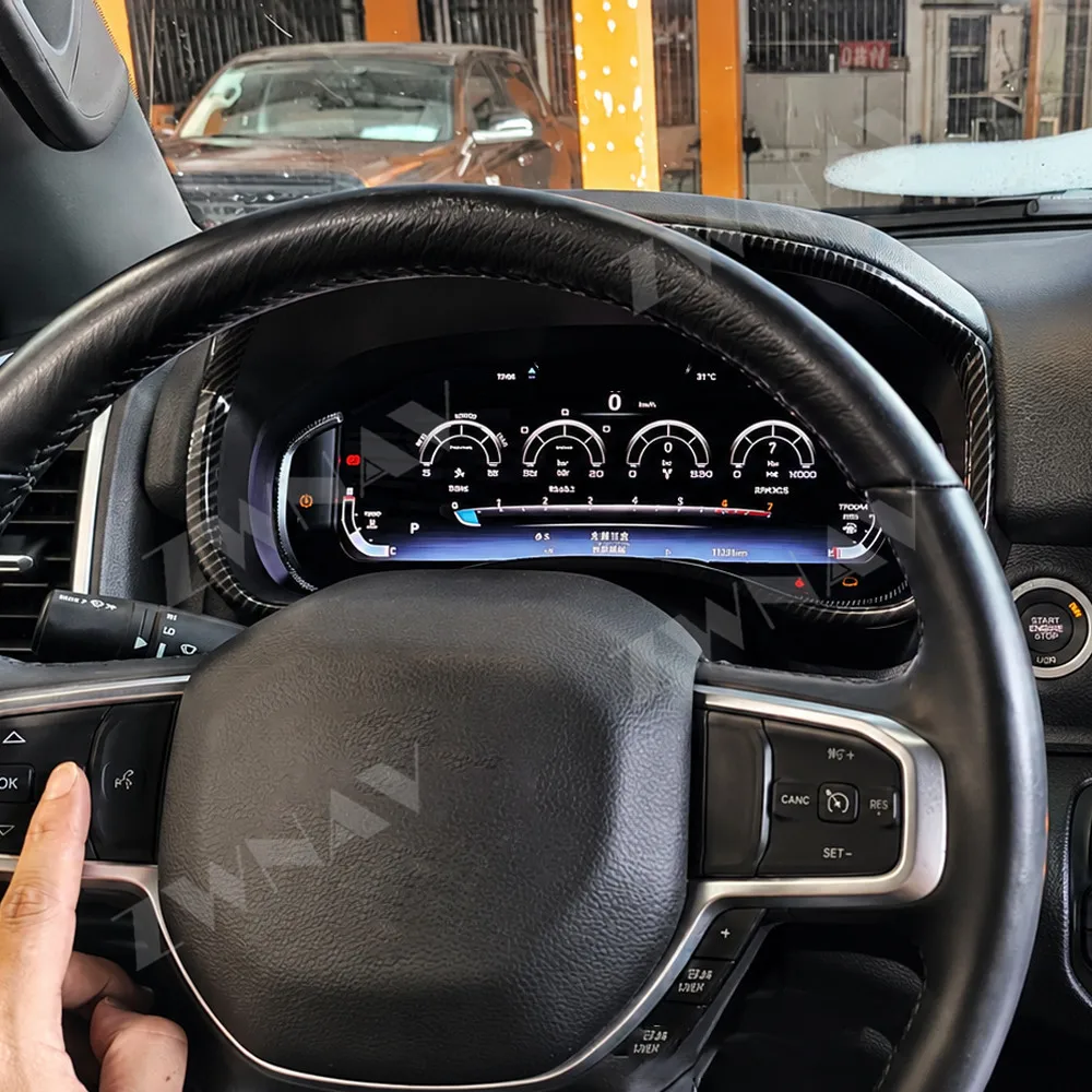 Full LCD Digital Instrument Cluster For Dodge Ram 1500 2019-2026 Ram TRX 2020-2026 Speedometer Dashboard Virtual Driving Display