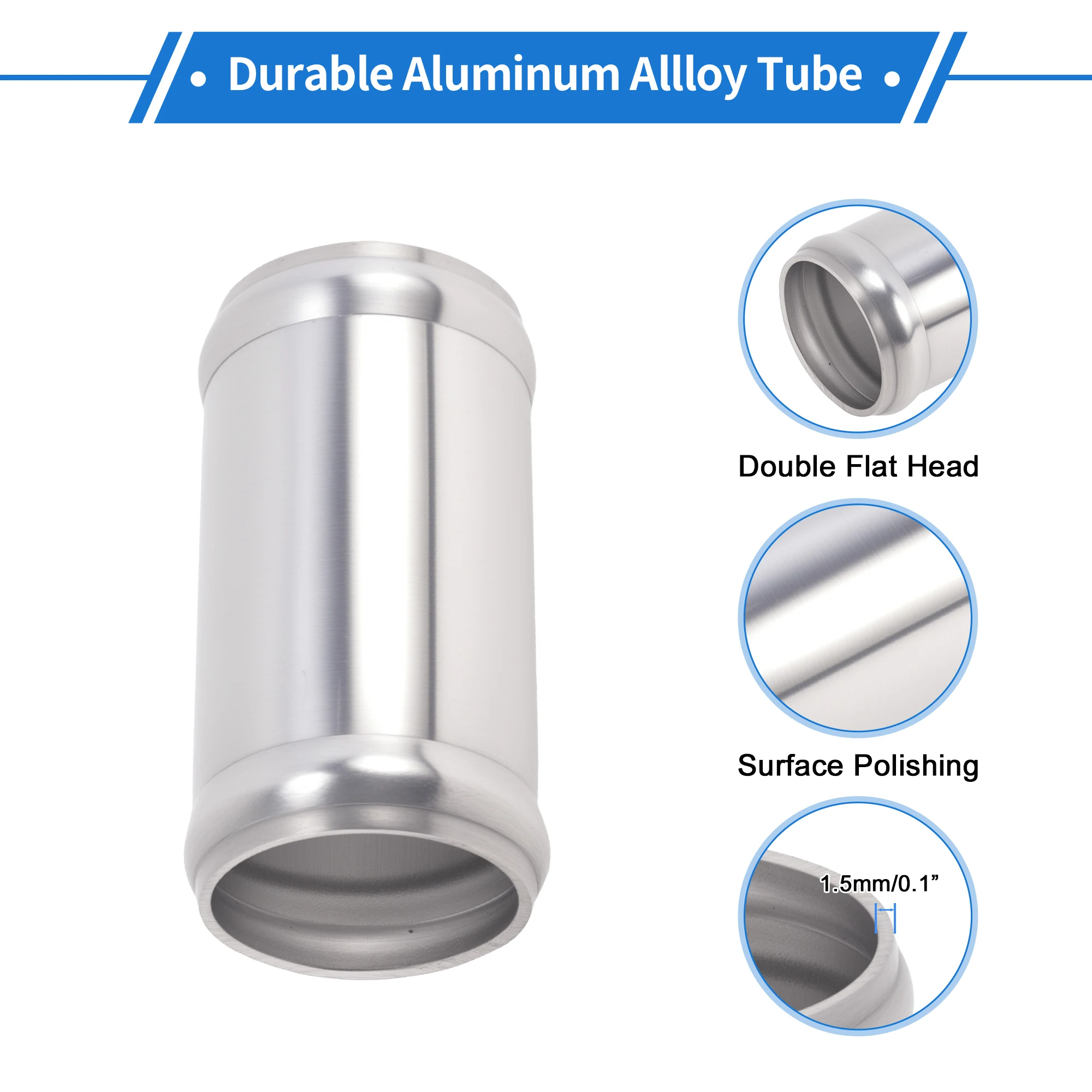 UXCELL Universelles Aluminiumlegierungsrohr Ladeluftkühlerrohr 45 51 57 63 70 76 89 102 127mm Außendurchmesser 76mm Länge Luftanschluss-Verbindungsschlauch – Detail 6