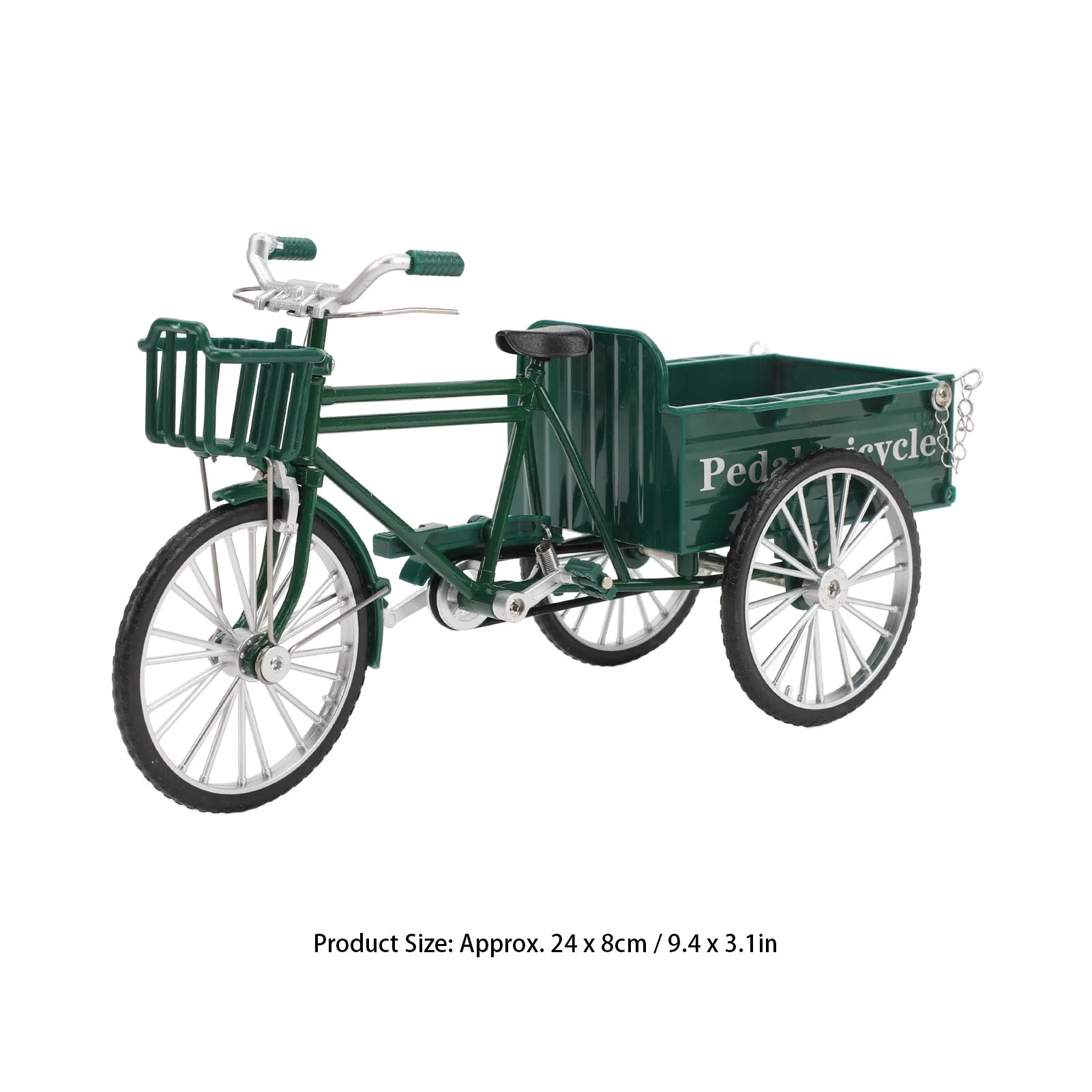 Miniature Alloy Retro Three Wheel Flatbed Truck Metal Tricycle Model Toy Vintage Car Home Decoration for Home Office