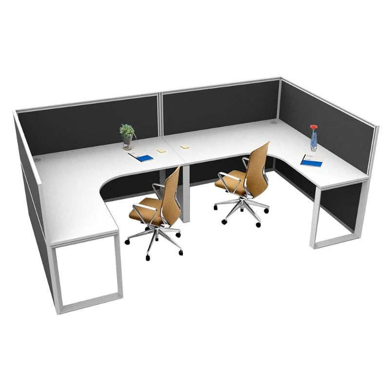 

Screen corner staff desk simple two-person workstation office combination partition table L-shaped computer