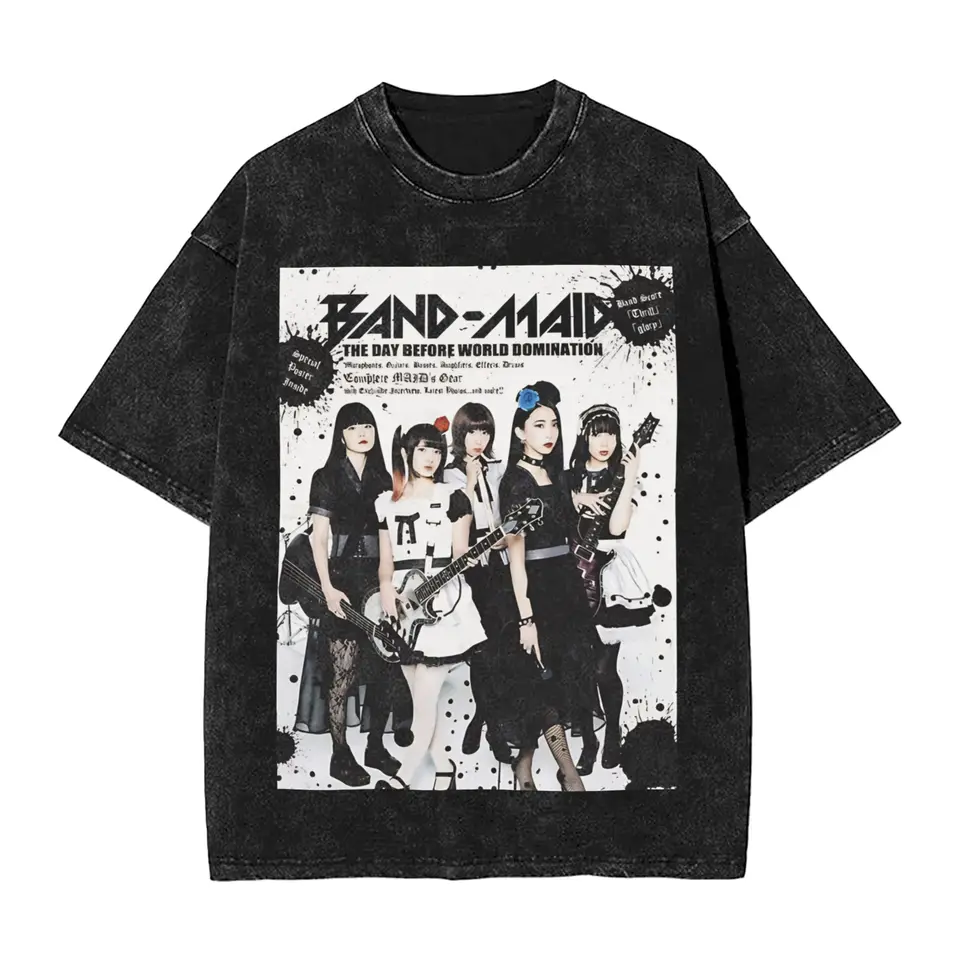 Washed T Shirt Birthday Gift Band Maid Brand New Maid T-Shirts