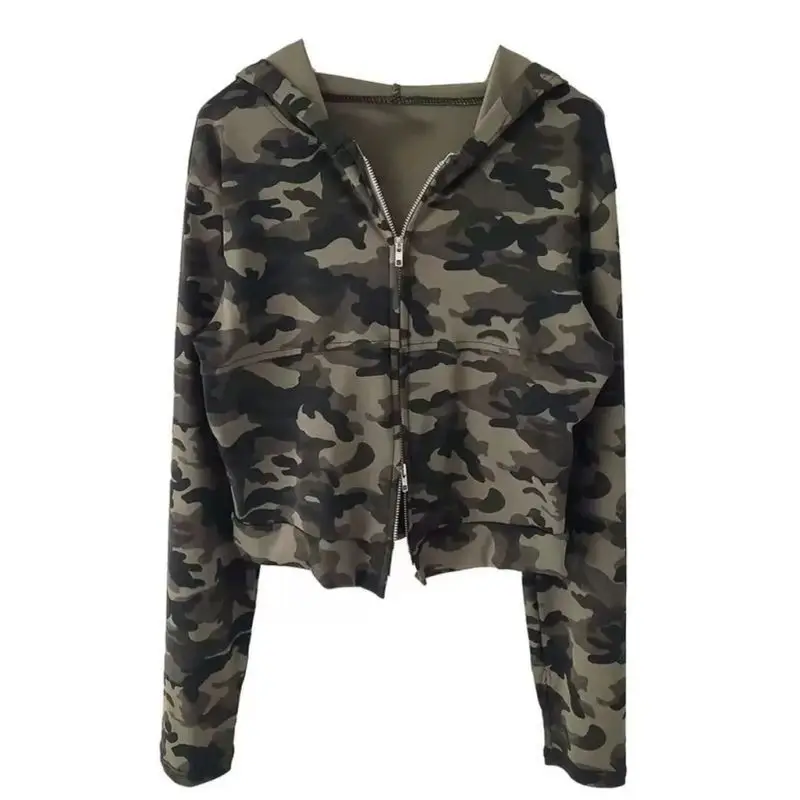 Y2k Hooded Women's Jackets Camouflage Print Jacket Subculture Chaquetas De Mujer Woman Clothes Harajuku Print Roupas Feminina view 6