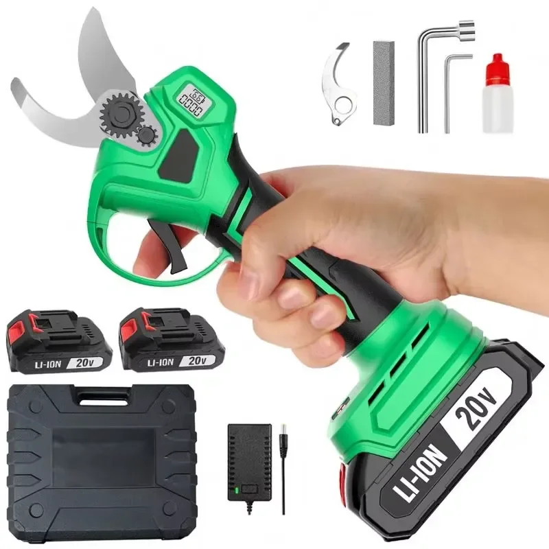 Efficient 20V Brushless Cordless Electric Pruner Garden Scissors for Wood Cutting Pruning Shears Secateurs Tool
