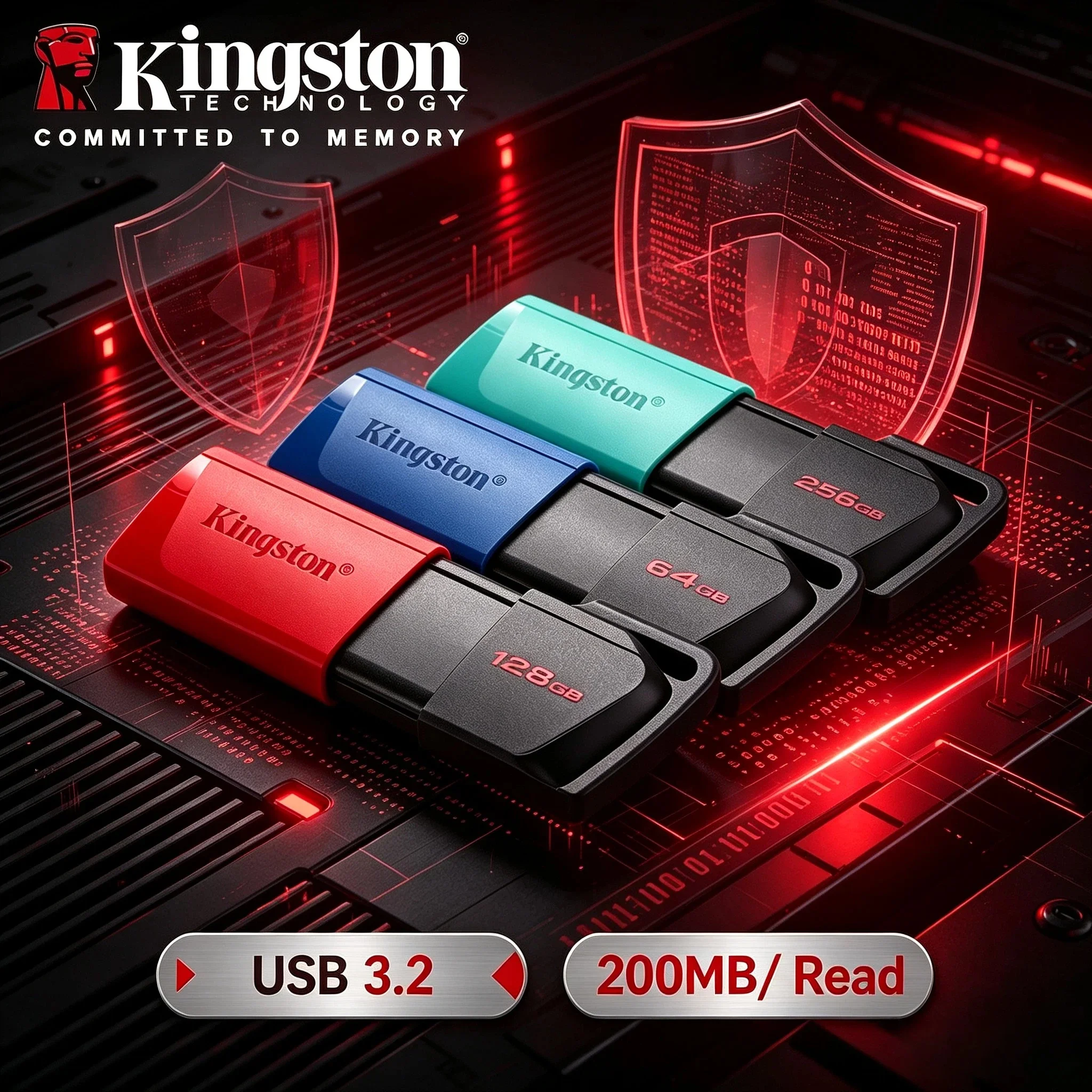 Original Kingston DTX USB Flash Drive 64GB 128GB 256GB USB 3.2 Gen 1 Pen Drive U Disk High Speed for PC Desktop
