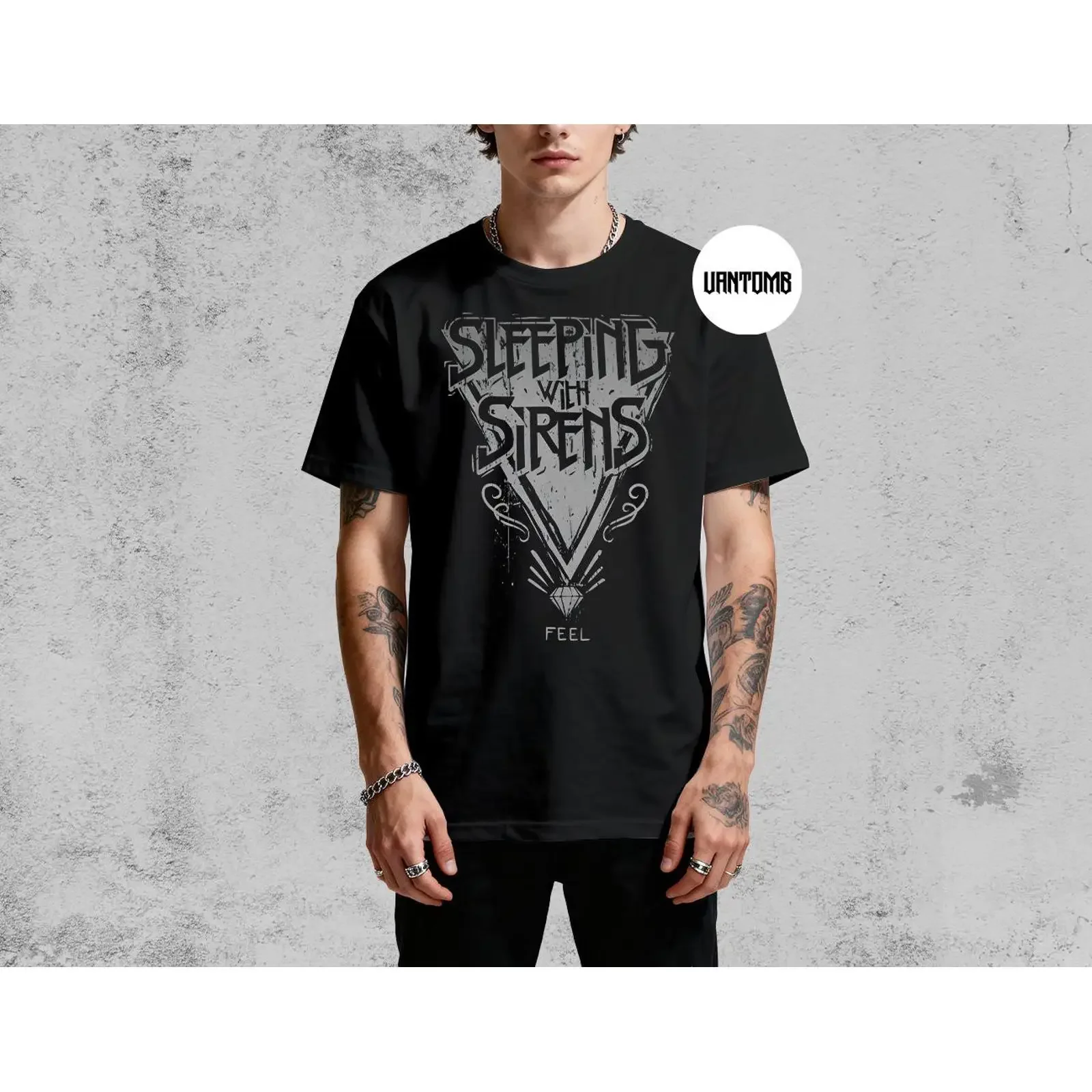 Sleeping With Sirens T Shirt More Post Hardcore Merch SWS Band Apparel vintage Washed Top For Everyday Wear Unisex Stretched