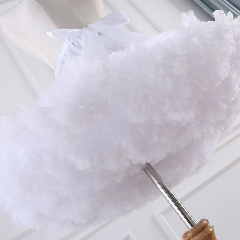 1pc Fashionable Style White Tulle Crinoline, Polyester Puffy Skirt Insert Cosplay and Dresses, Hand Washable, Valenti