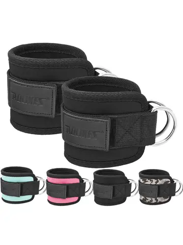 AOLIKES-Punhos acolchoados ajustáveis do pulso do tornozelo, correias D-Ring, D-Ring, retrocesso para a máquina do cabo, ideal para exercícios