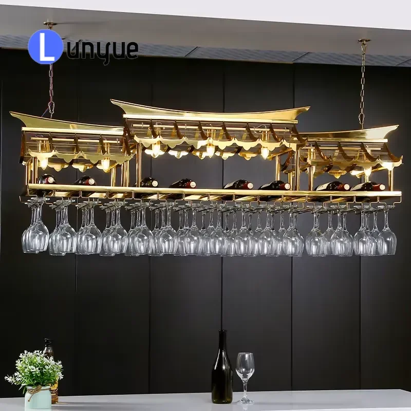 Creative Upside Down Wine Glass Rack Hanging Goblet Holder Shelf for Kitchen Cabinet Home Bar Decoration Display Storage