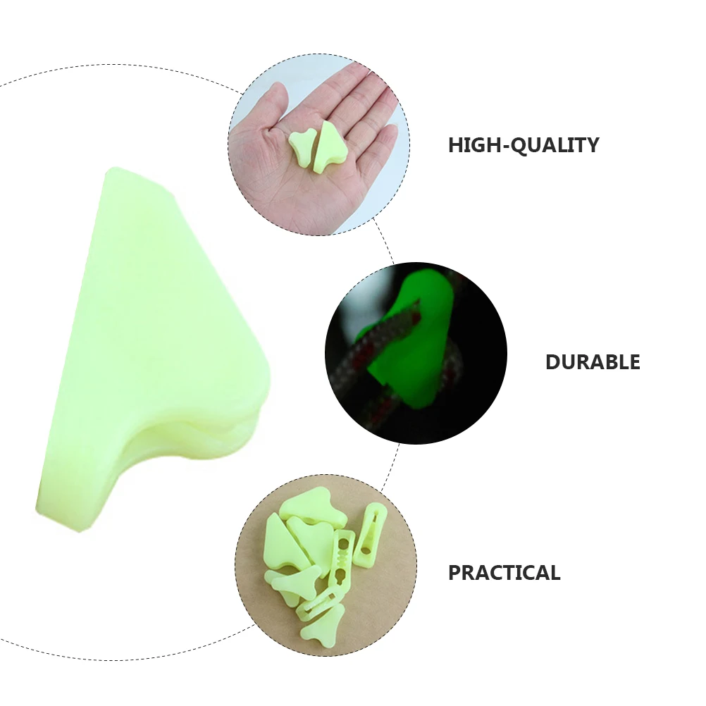 

20pcs Night Glow Rope Buckle Camping Durable Plastic Tent Fluorescent Triangle Hiking Safety Accessories