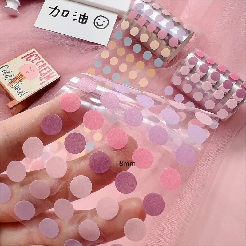 1 Roll Salt Series Polka Circle Washi Tape Colored Dot Stickers Diary Decoration Sticker for Student DIY Stationery HZJD07