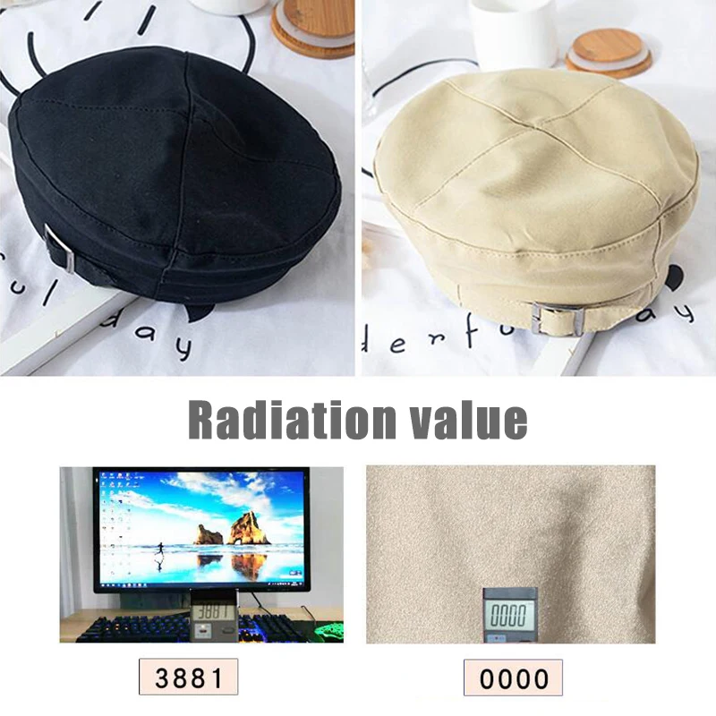 Anti-radiation Berets Hat Silver Fiber Electromagnetic Wave Radiation-proof Hats Mobile Phones Computers EMF Shielding Cap