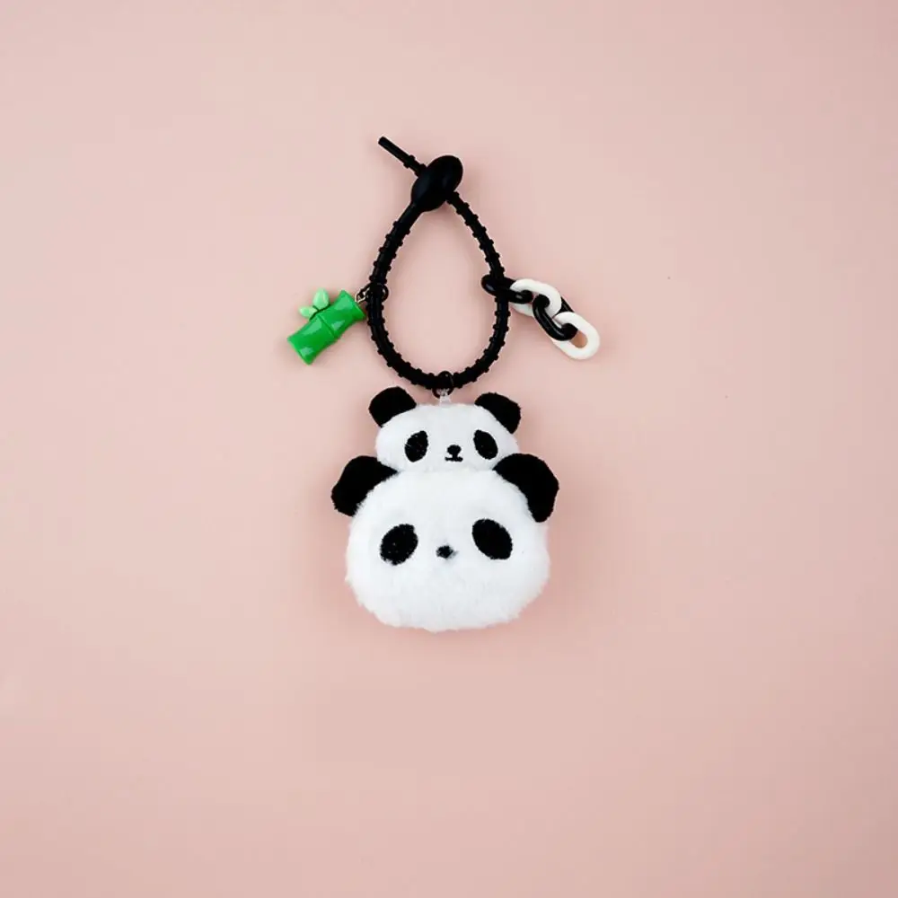 Precioso lindo tubo de bambú Panda llavero de dibujos animados de peluche Kawaii Animal colgante llavero juguetes Panda llavero regalo