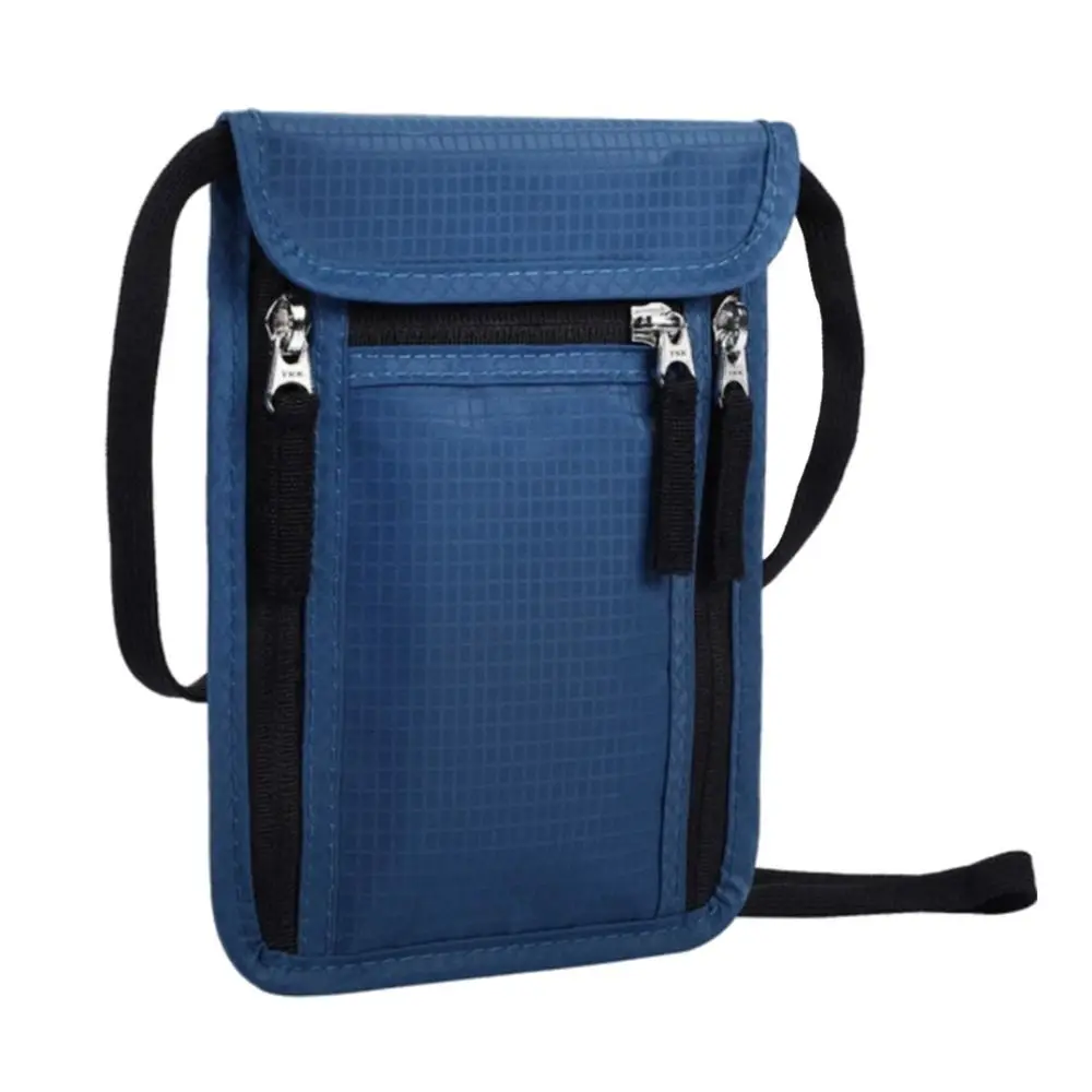 Unisex Nylon RFID Passport ID Bag Waterproof Multi-Functional Document Pouch Neck Wallet Travel