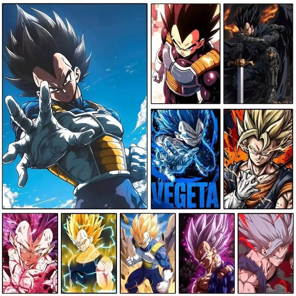 Dragon Ball Diamond Painting, Vegeta Multiple Powerful Combat Forms, Trendy Wall Art Decoration for Anime Fan Bedroom Space