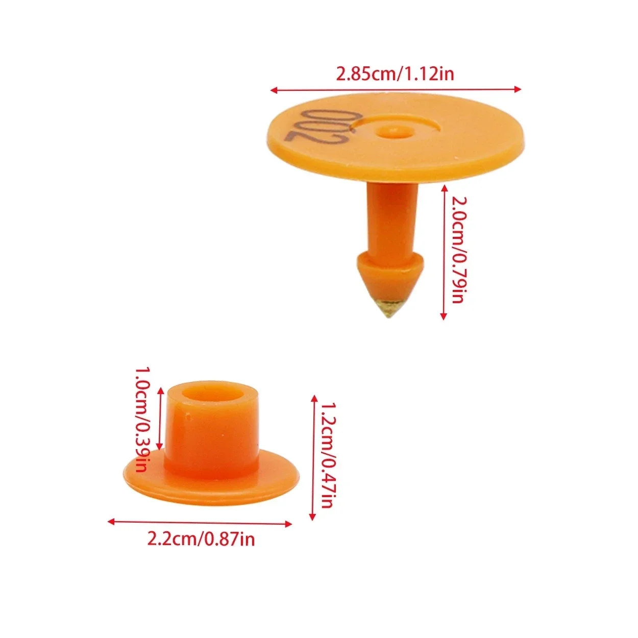 100 قطعة علامات الأذن الحيوانية محفورة بالليزر النحاس رئيس الماشية تحديد تسميات لخنزير الأغنام أرنب مزرعة الماشية أقراط #6