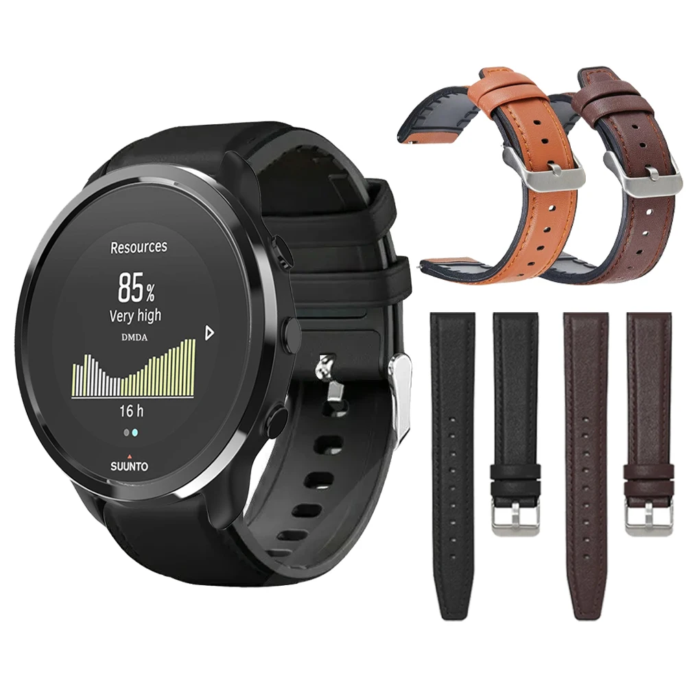 Повседневный браслет 22 мм для SUUNTO 9 PEAK PRO/DLC/5 PEAK/ВЕРТИЧЕСКИЙ ремешок для SUUNTO RACE кожаный + силиконовый браслет аксессуары ремешок