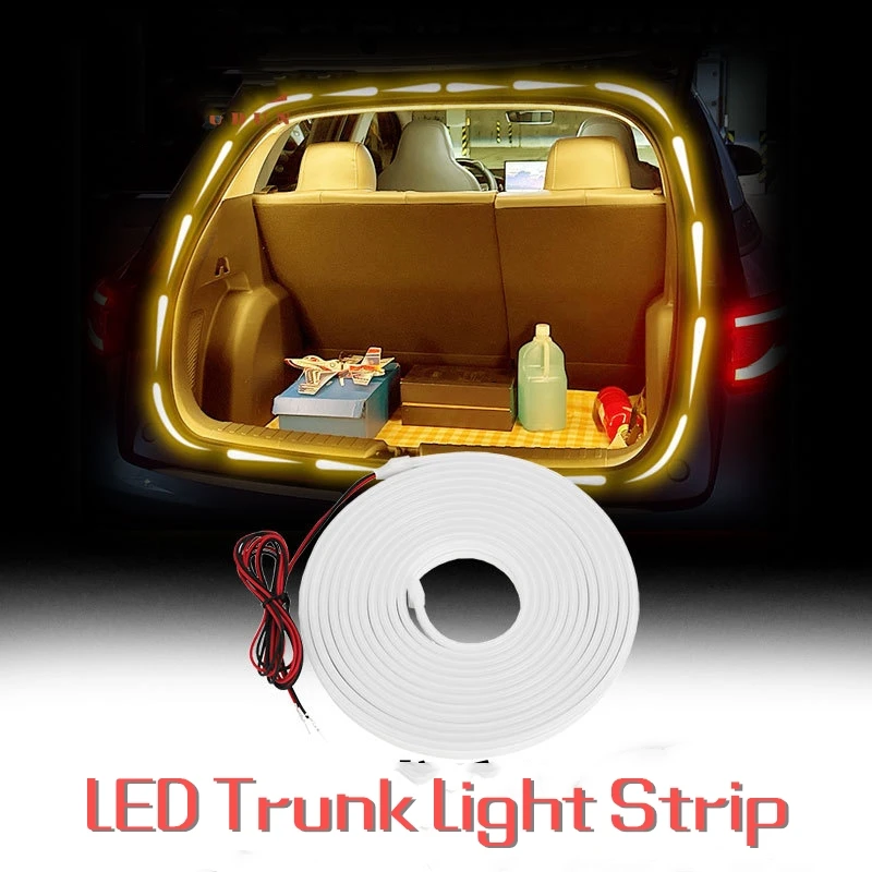 Dynamic Wiring Free Auto Sensing LED Trunk Light Strip High Brightness Tailgate Ambient Lamp 2M 4M Car Interior Decor