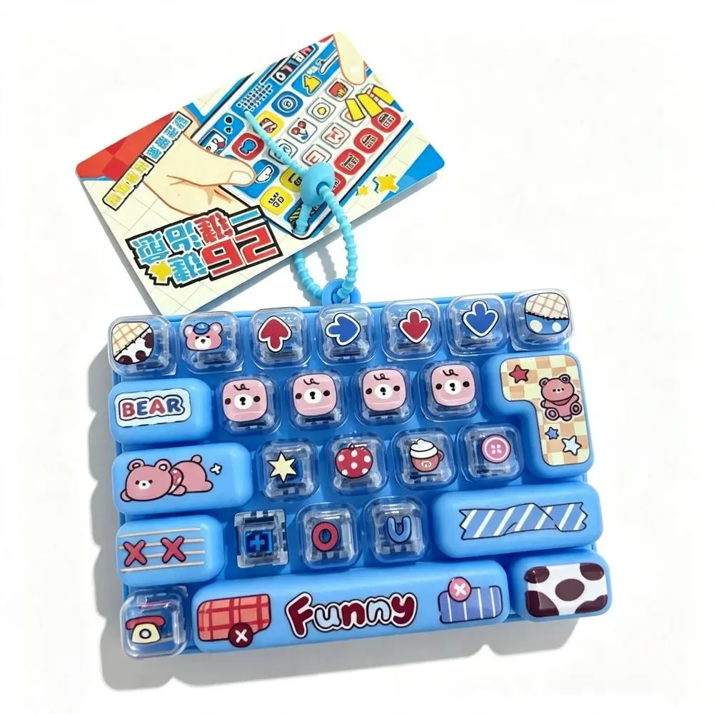 26-Key Decompression Button Transparent Dual-Tone Cute Design Mini Keyboard Pendant With lights Simulation Keyboard