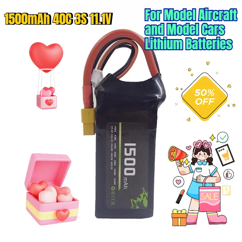 

1500mAh 40C 3S 11.1V for Model Aircraft and Model Cars Lithium Batteries