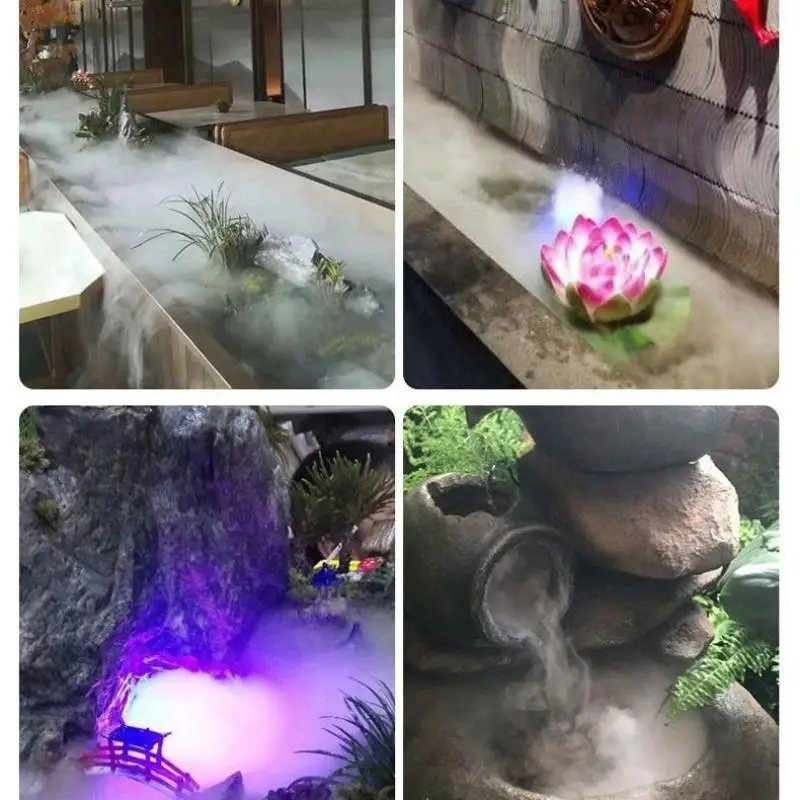 1Pc 5V USB Mist Maker Fogger Nebulizer Water Fountain Fish Tank Pond Garden Decoration Atomizer Head With 4 LED Colorful Lights