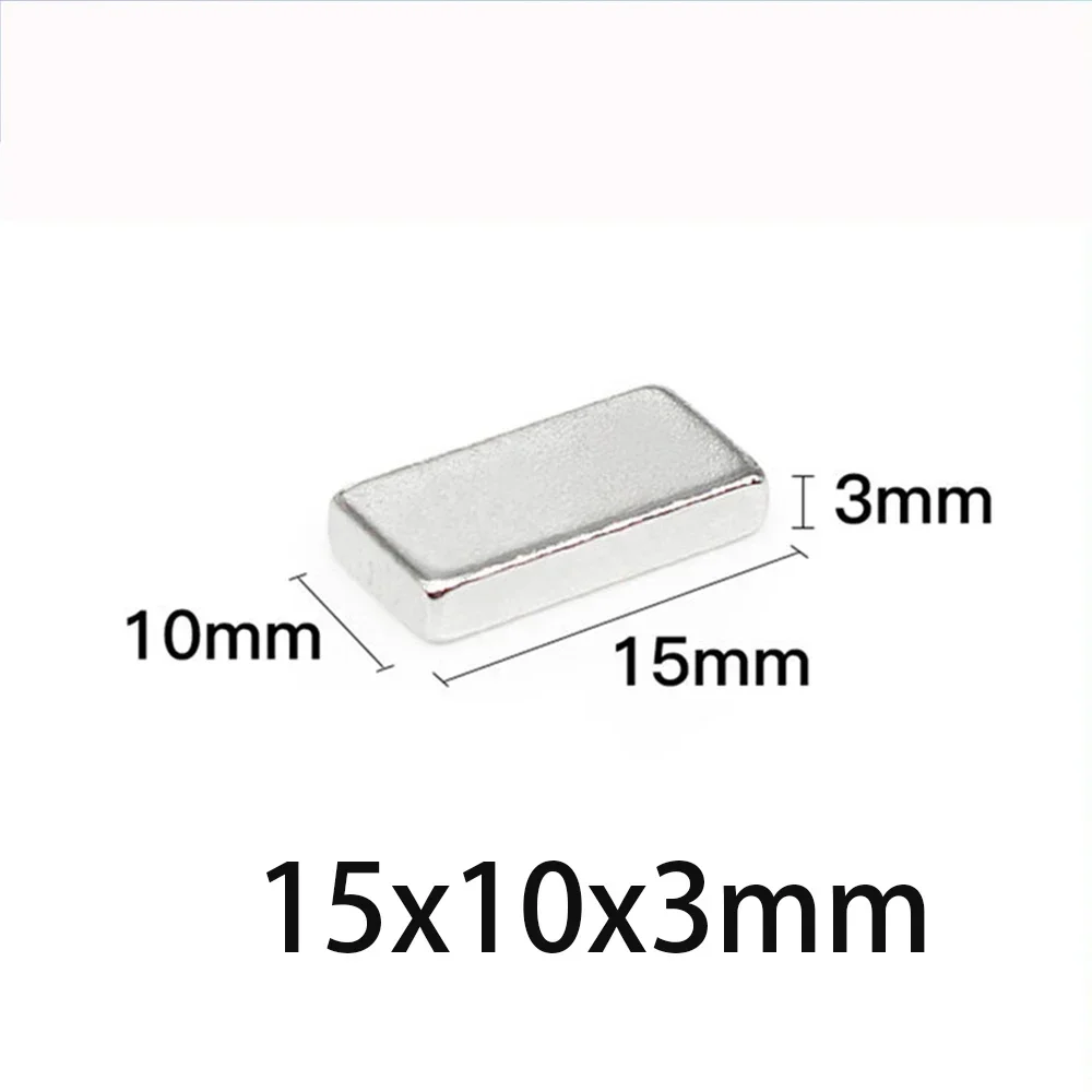 N35 15x10x1 15x10x2 15x10x3 Magnet Rectangle Square Neodymium Block Strong Search Magnetic Industrial Motor Generator Customised