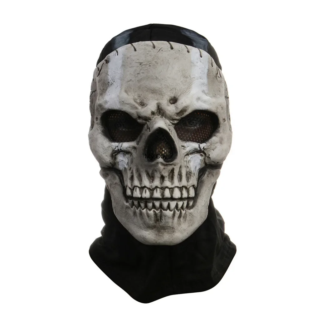 Halloween Horror Ghost Skull Mask Movie Call of Duty MW2 Latex Headgear Helmet Cosplay Perform Party Masquerade Prop Cosplay