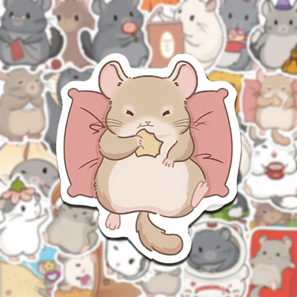 

10/30/50pcs Cute Cartoon Chinchilla Stickers Kawaii South American Chipmunk Decals for Suitcase Phone Funny Graffiti Sticker Toy