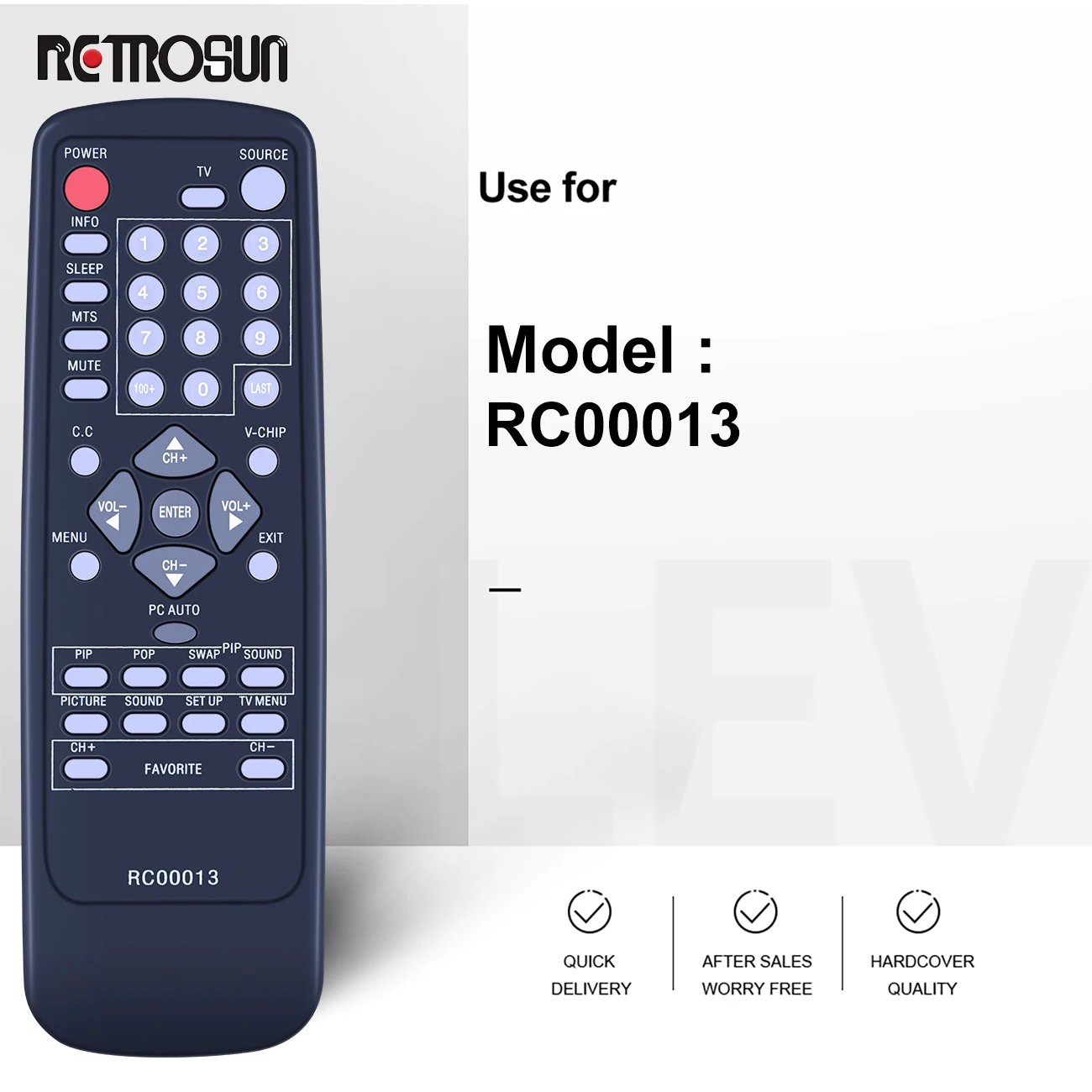 New RC00013 TV Remote Control for VIEWSONIC N2750W N2750