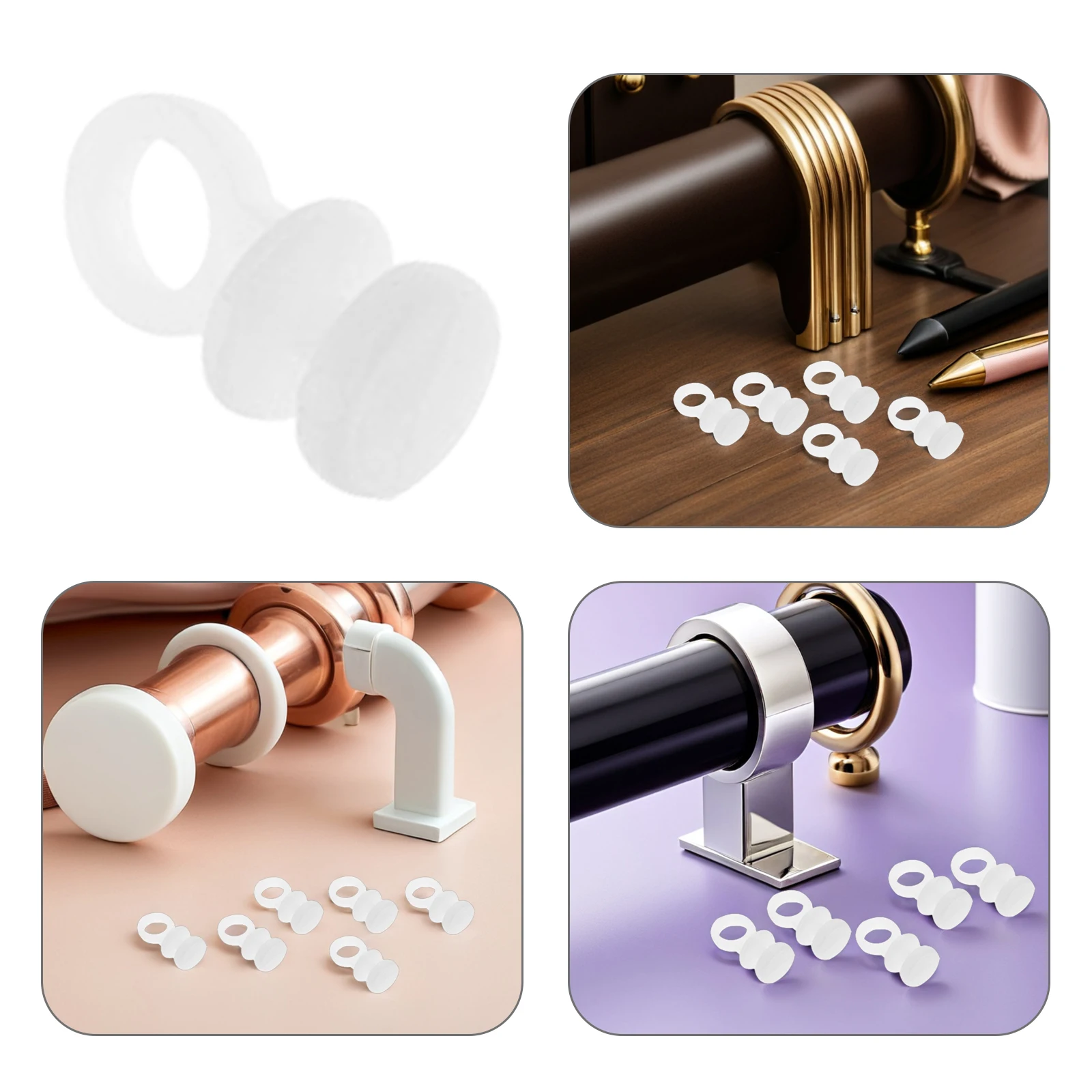 

100pcs Plastic Curtain Rollers Lightweight Easy Sliding Gliders Multi-Purpose For Curtains Drapes Valances Shower Curtains