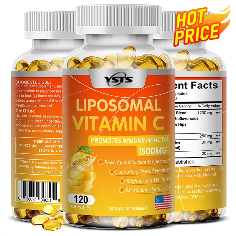 

Liposomal Vitamin C Capsules - Promotes Collagen Production, Supports Skin, Immune Health, Powerful Antioxidant