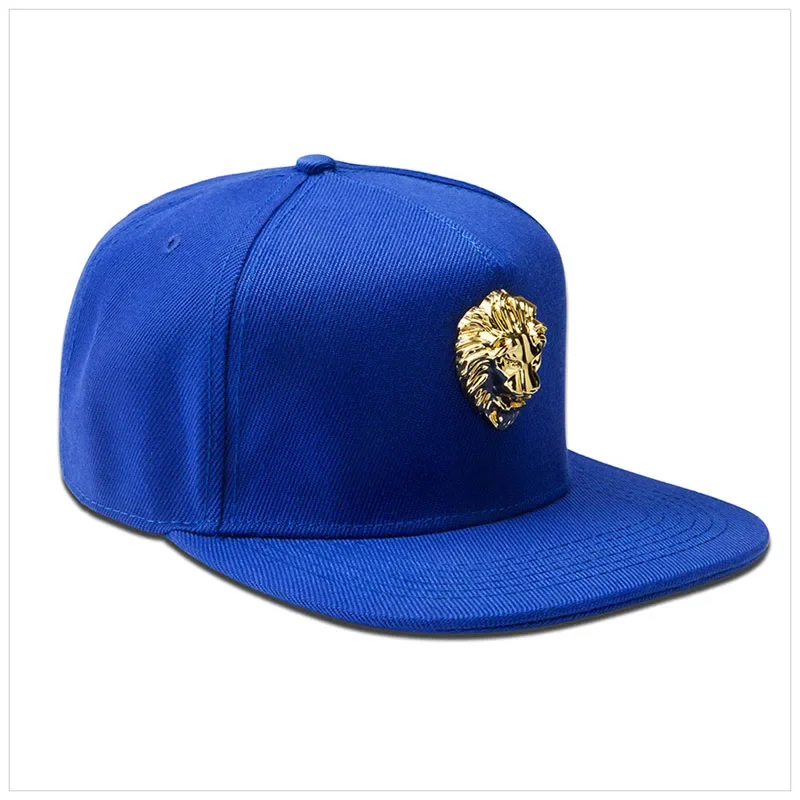 Männer Frauen Sommer Sport Sonnenschutz Hip Hop Punk Einstellbare Baumwolle Flachen Hut Niet Lion Kopf Schädel Sonnenschirm Baseball-Cap P53 – Detail 5