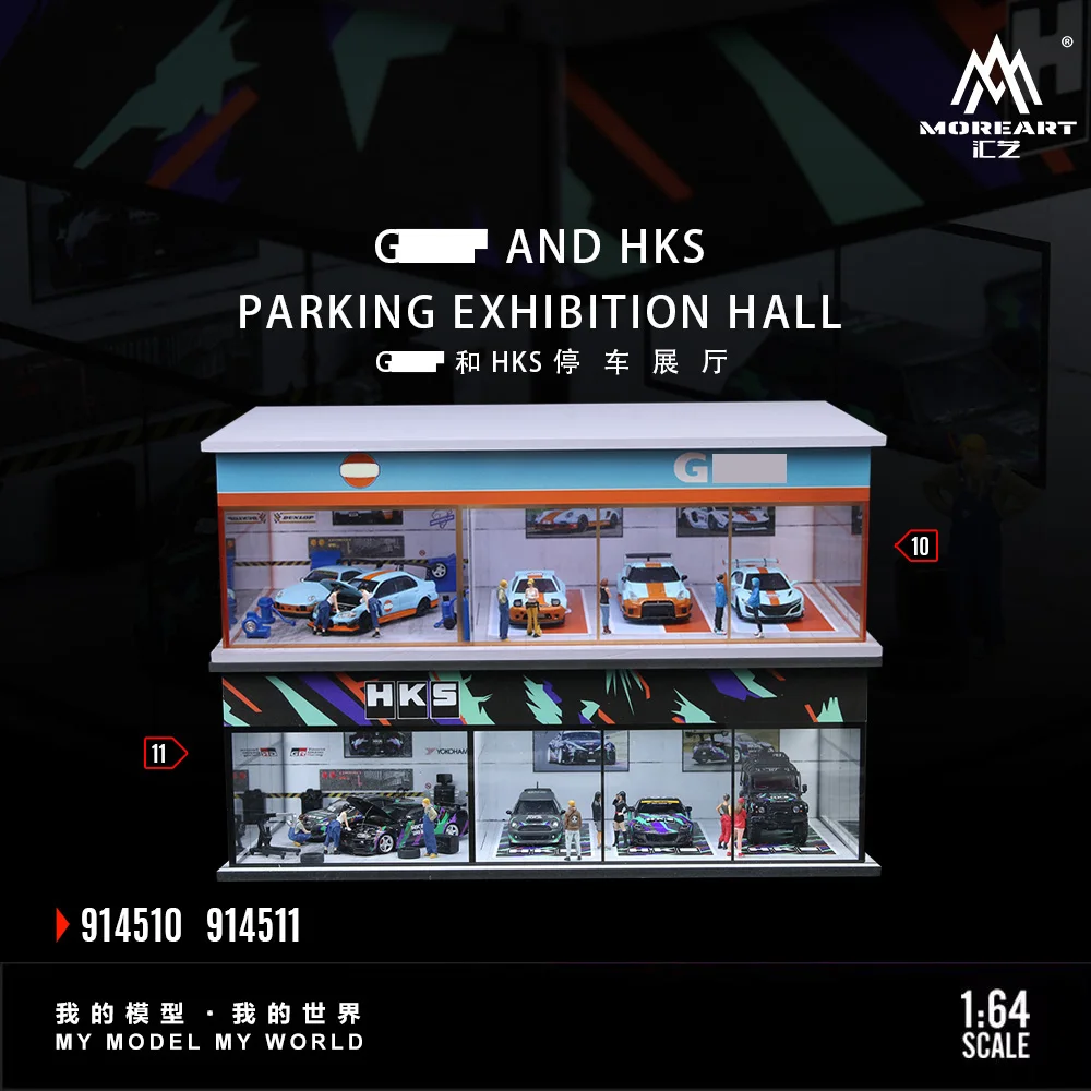 

More Art 1:64 Parking Exhibition Halls Scene Model,Parking Lot Diorama For Display&Collection&Gift