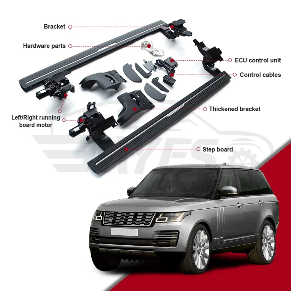 

Modification SUV Car Pedal Accessories Electric Automatic Side Step Aluminum Power Running Boards for Land Rover Rang Rover Vogu