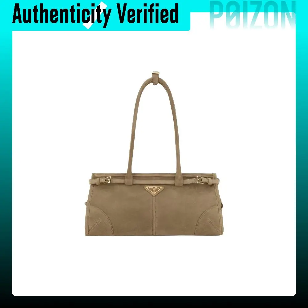 PRADA Suede Shoulder Bags Women's Beige 1BA426_VMOO_2C4S_F0F24