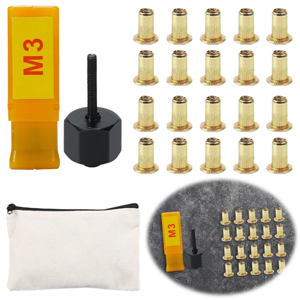 21Pcs Rivet Nut Tools Hand Rivet Nut Head Rivnuts Tools Hand Nuts Riveter Rivnut Tool for M3 M4 M5 M6 M8 M10 Nuts