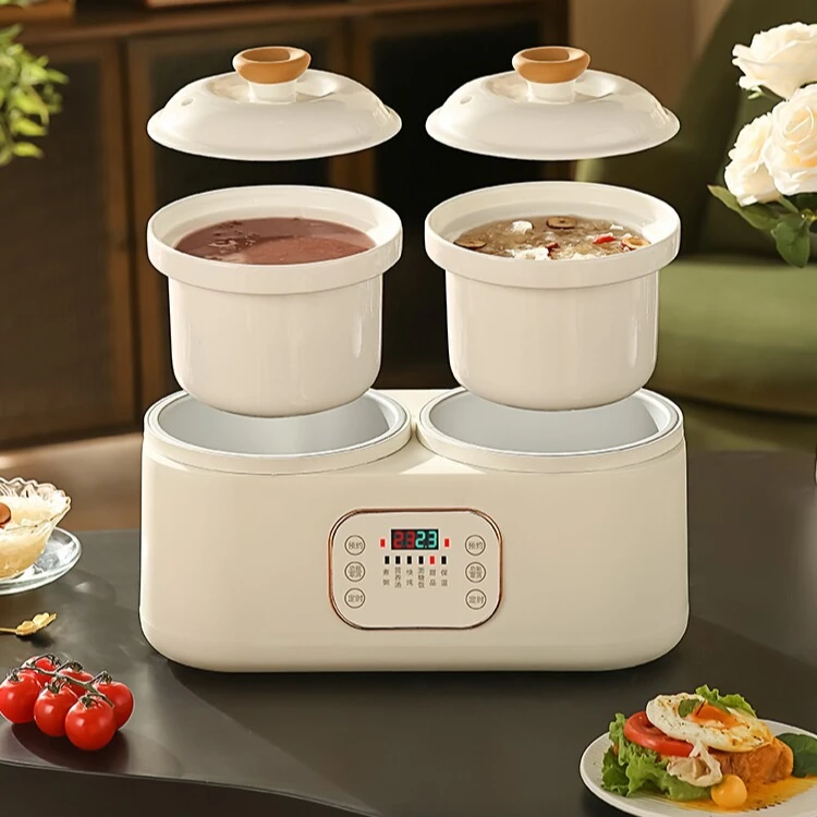 Double bladder rice cooker uncoated ceramic liner low sugar rice soup separation household cooking