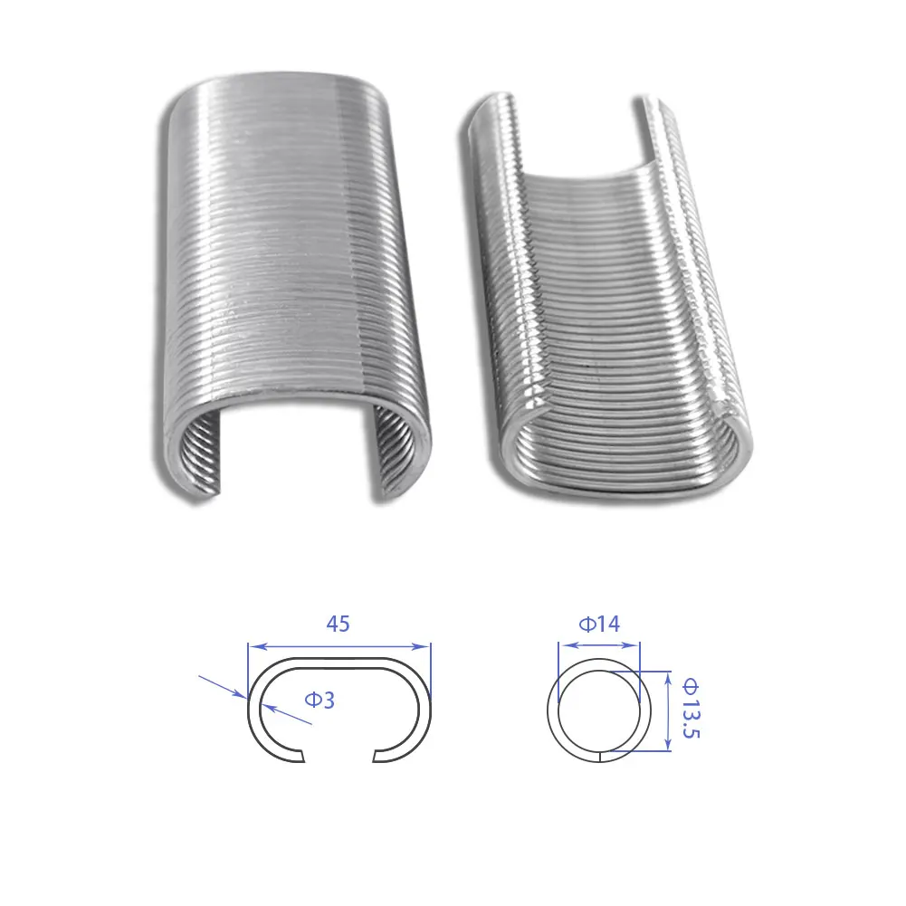 KAMSIN C50 304SS 11Gauge  38.7mm Crown C-Type Gun Nails,Hog ring staples 1600PCS/Box for Furniture, Cages