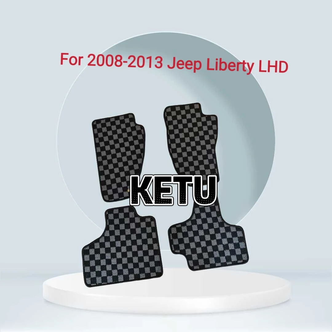 For 2008-2013 Jeep Liberty LHD Custom Fit Checkerboard Car Floor Mats All-Weather Protection