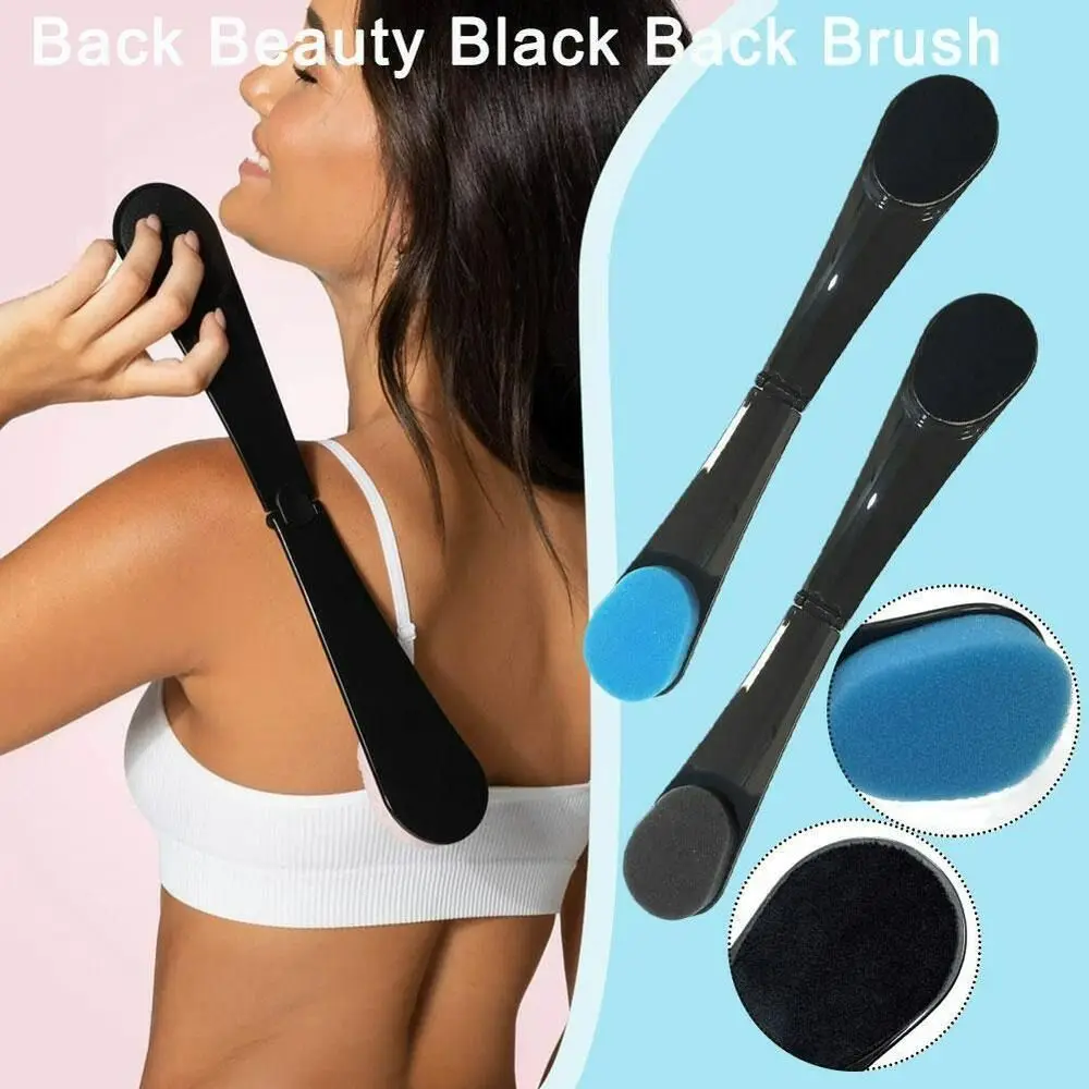 Sponge Back Applicator Easy To Use Velvet Cloth Foldable Body Care Tool Color Random Self-adjust Back Beauty Brush Cream