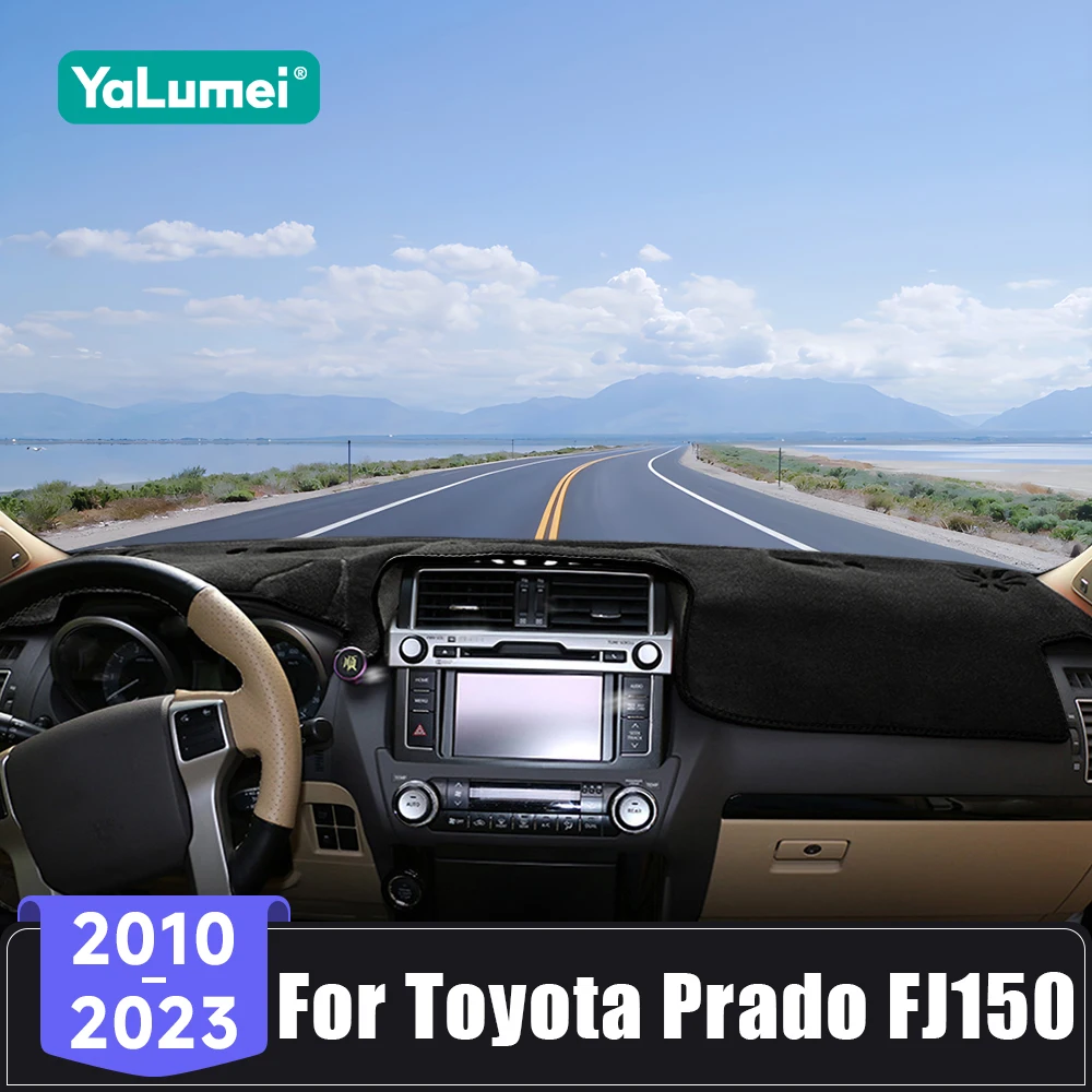 Auto-Armaturenbrett-Abdeckung, vermeiden Sie Lichtpolster, rutschfeste Matten für Toyota Land Cruiser Prado 150 FJ150 2010–2018 2019 2020 2021 2022 2023