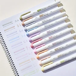 5 Colors Double Headed Highlighter Pen Set Fluorescent Drawing Markers Highlighters Pens Art Japanese Cute Pastel Stationery