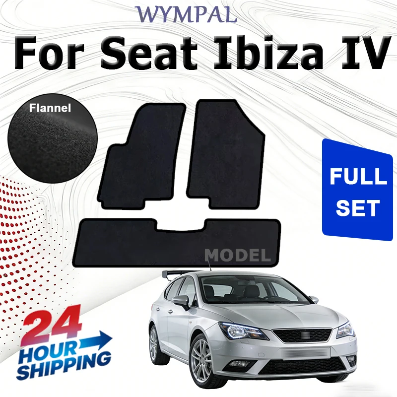 

Nylon Velour rugs set for Seat Ibiza IV 6J hatchback, ST estate (2008 2009 2010 2011 2012 2013 2014 2015 2016 2017) -Black