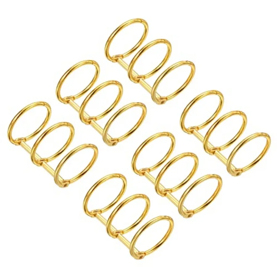 1" Dia 3-Rings Book Rings, 6 Pack Metal Binder Rings Loose Leaf Ring Detachable for Office Desk Calendar Photo Album