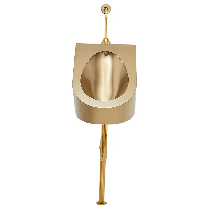 304 stainless steel wall-mounted induction urinal automatic non-contact gold PVD coating, suitable for luxury