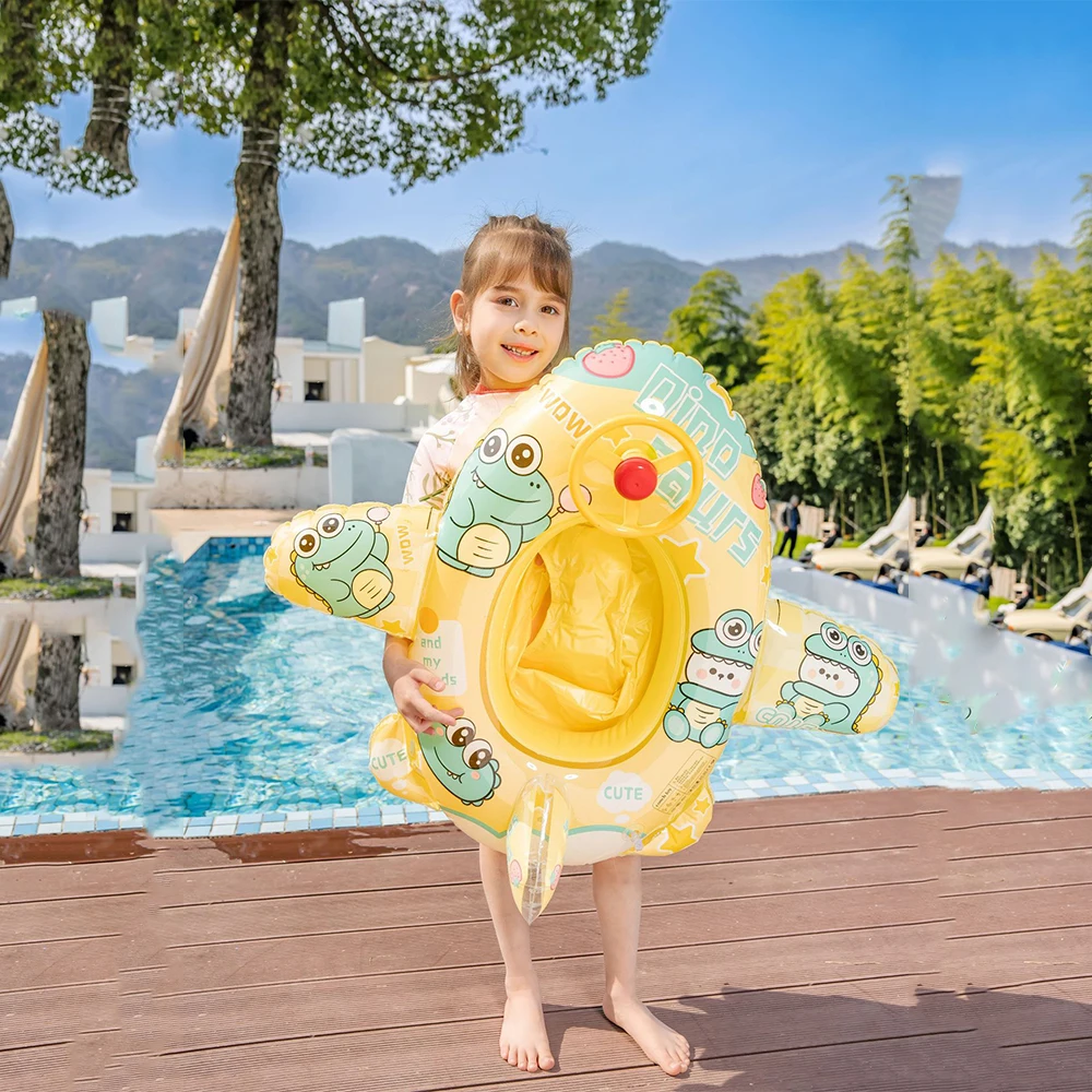 1Pc Airplane Swim Tube Inflatable Pool Float Outdoor Swimming Ring Seat Boat PVC Durable Relaxing Water Floating Chair